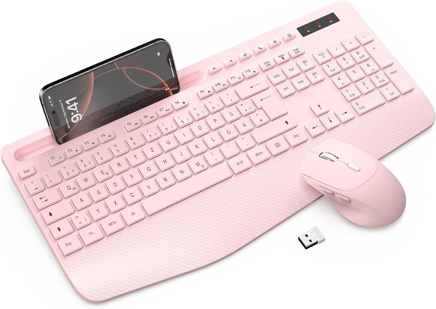 Ergonomisches Tastatur-Maus-Set QWERTZ, Kabellos, Schwarz - 31% Rabatt
