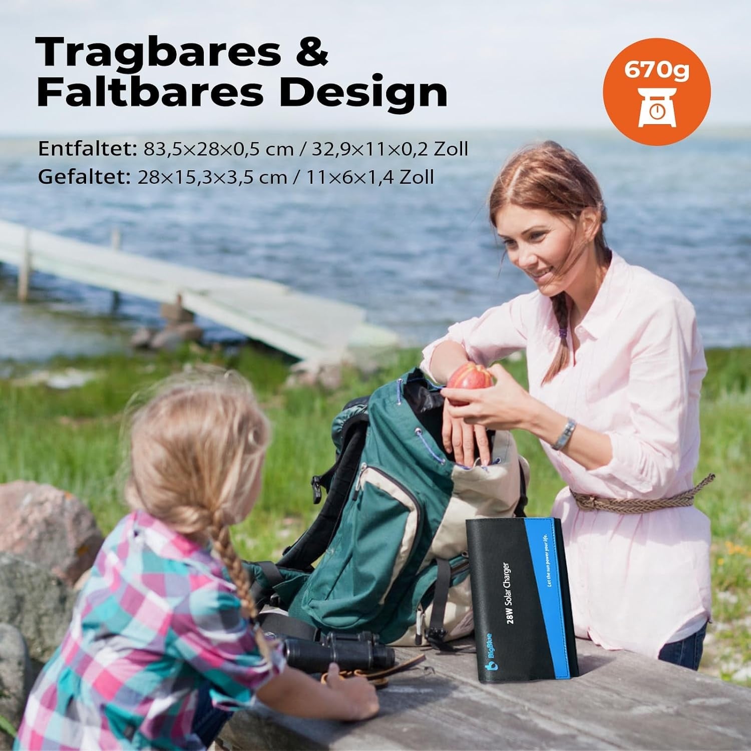 28W Faltbares Solar-Ladegerät mit USB-C - 29% Rabatt