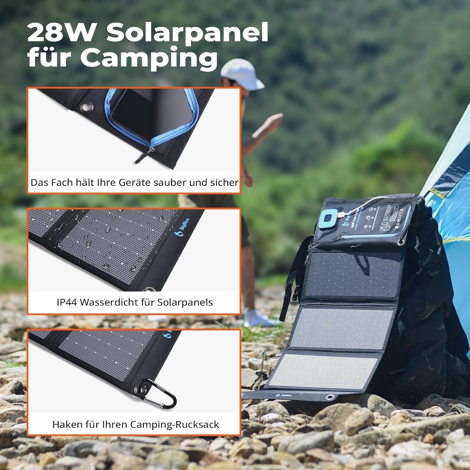 28W Faltbares Solar-Ladegerät mit USB-C - 29% Rabatt