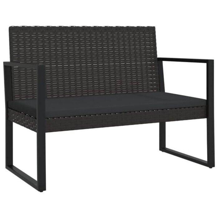 Vidaxl Gartenbank aus Poly-Rattan 106 cm Schwarz - 34% Rabatt