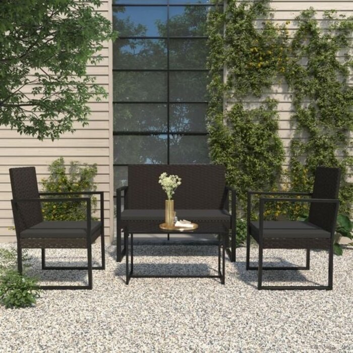 Vidaxl Gartenbank aus Poly-Rattan 106 cm Schwarz - 34% Rabatt