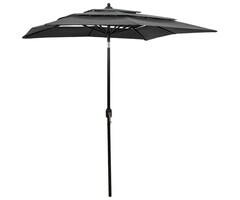 Vidaxl Sonnenschirm 3-stufig 200x200cm Anthrazit - 51% Rabatt