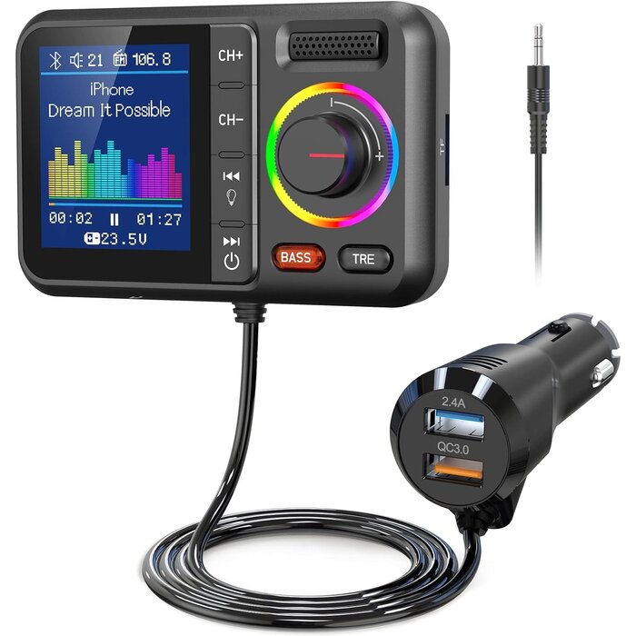Bluetooth FM-Transmitter fürs Auto - 31% Rabatt - Ausgepackt & Neuwertig