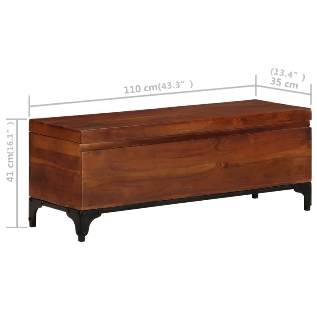 Vidaxl Massive Akazienholz-Truhe 110cm - 35% Rabatt