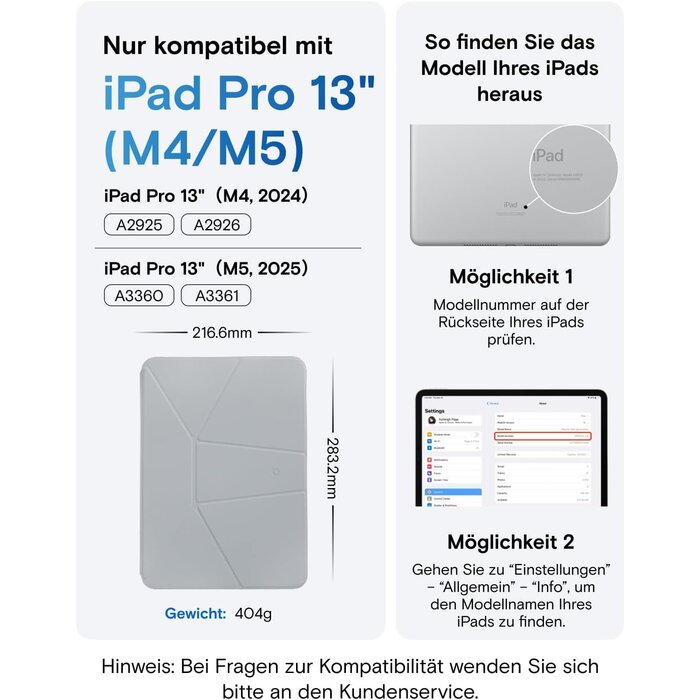 iPad Pro 13-Zoll Folio-Hülle, 20+ Winkel - 34% Rabatt - Zement/Saphir