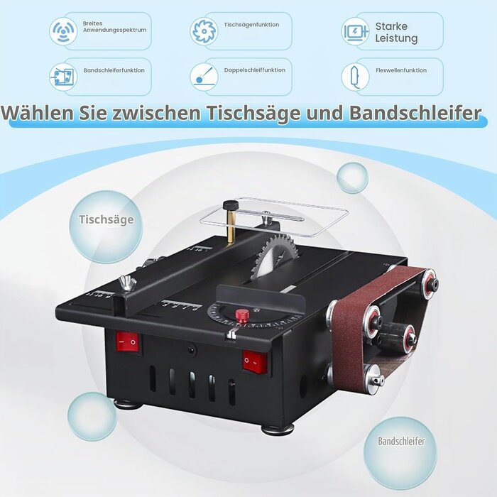 Mini Tischkreissäge & Bandschleifer - 200W - 34% Rabatt auf Auspackware