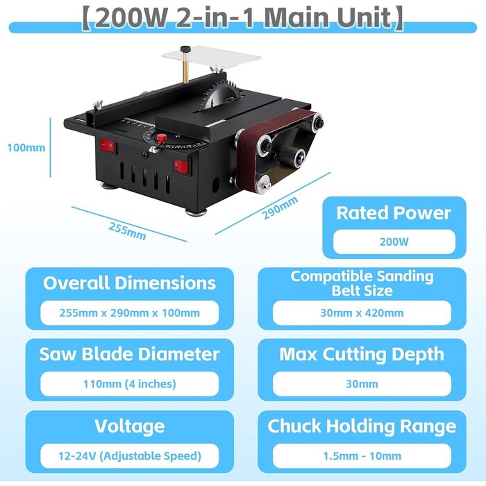 Mini-Tischkreissäge & Bandschleifer 200W - 34% Rabatt