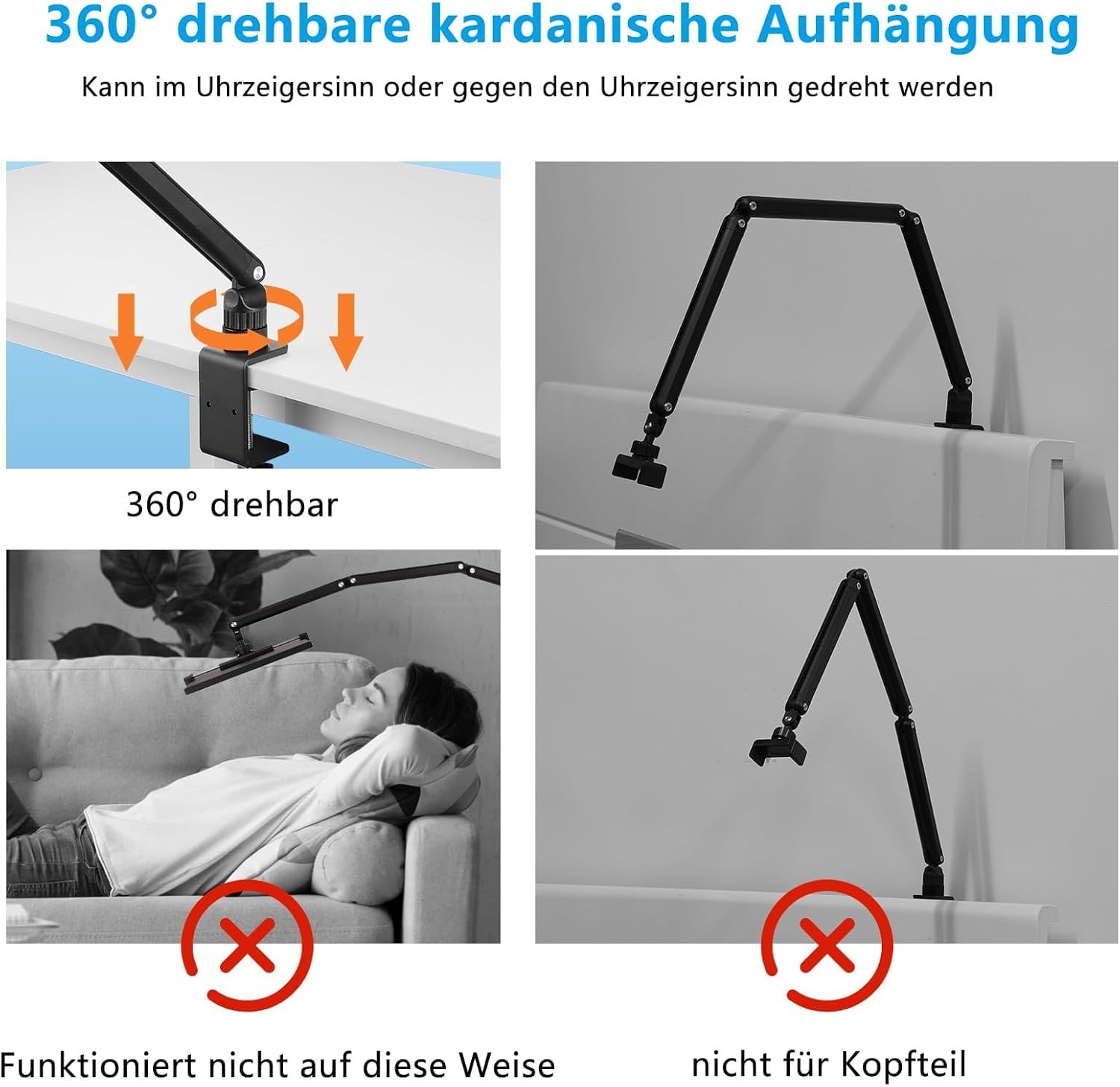 Verstellbarer Tablet & Monitor Ständer - 33% Rabatt - Schwarz - 360° drehbar