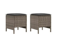 Vidaxl 2er-Set Gartenfußhocker PE-Rattan Grau - 49% Rabatt