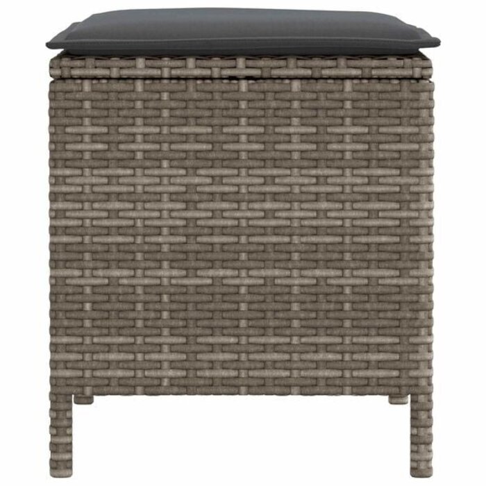 Vidaxl 2er-Set Gartenfußhocker aus PE-Rattan, Grau - 29% Rabatt