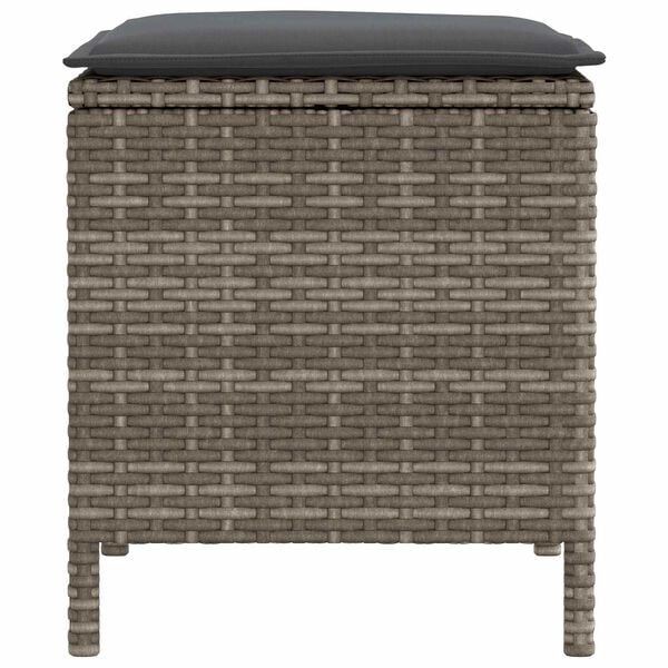 Vidaxl 2er-Set Gartenfußhocker aus PE-Rattan, Grau - 29% Rabatt