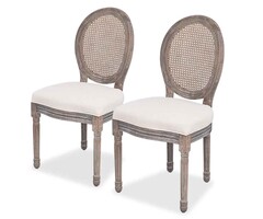 Vidaxl Esszimmerstühle 2er Set Rattan/Creme - 49% Rabatt