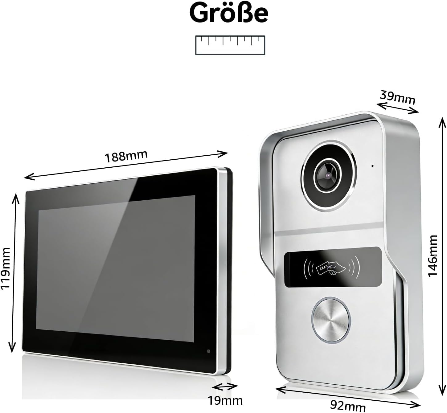 Video-Türsprechanlage 1080p, 2x 7 Zoll Touch, App-Steuerung - 35% Rabatt