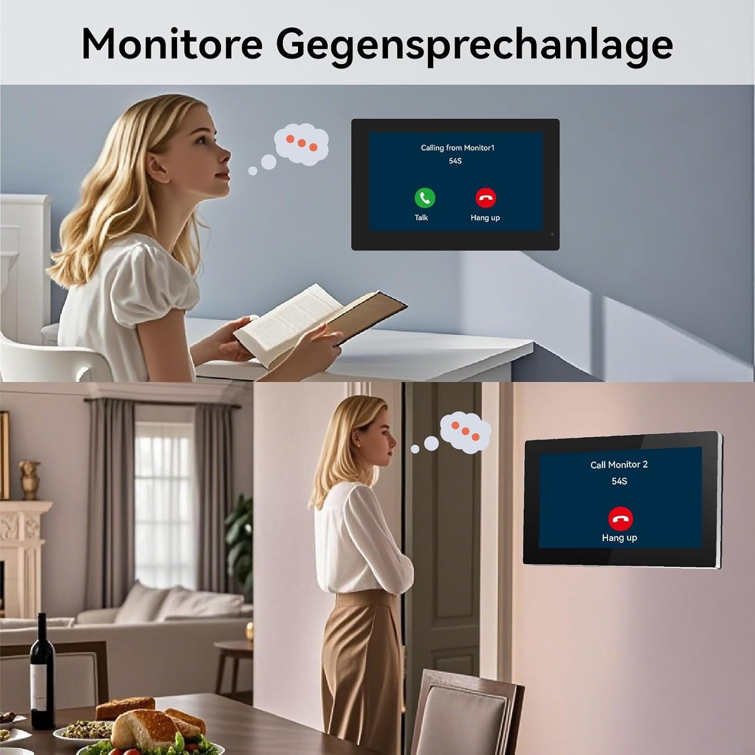 Video-Türsprechanlage 1080p, 2x 7 Zoll Touch, App-Steuerung - 35% Rabatt