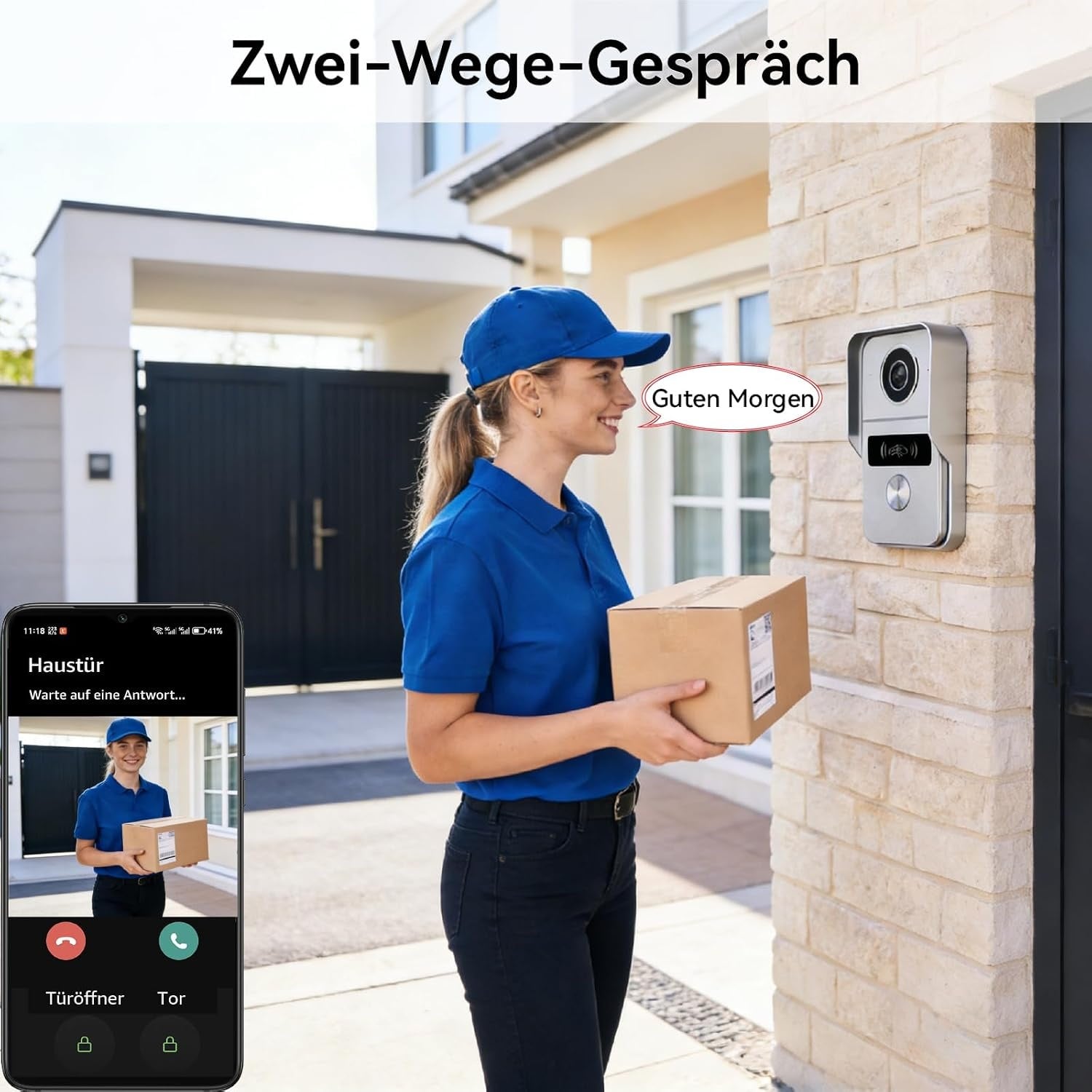 Video-Türsprechanlage 1080p, 2x 7 Zoll Touch, App-Steuerung - 35% Rabatt