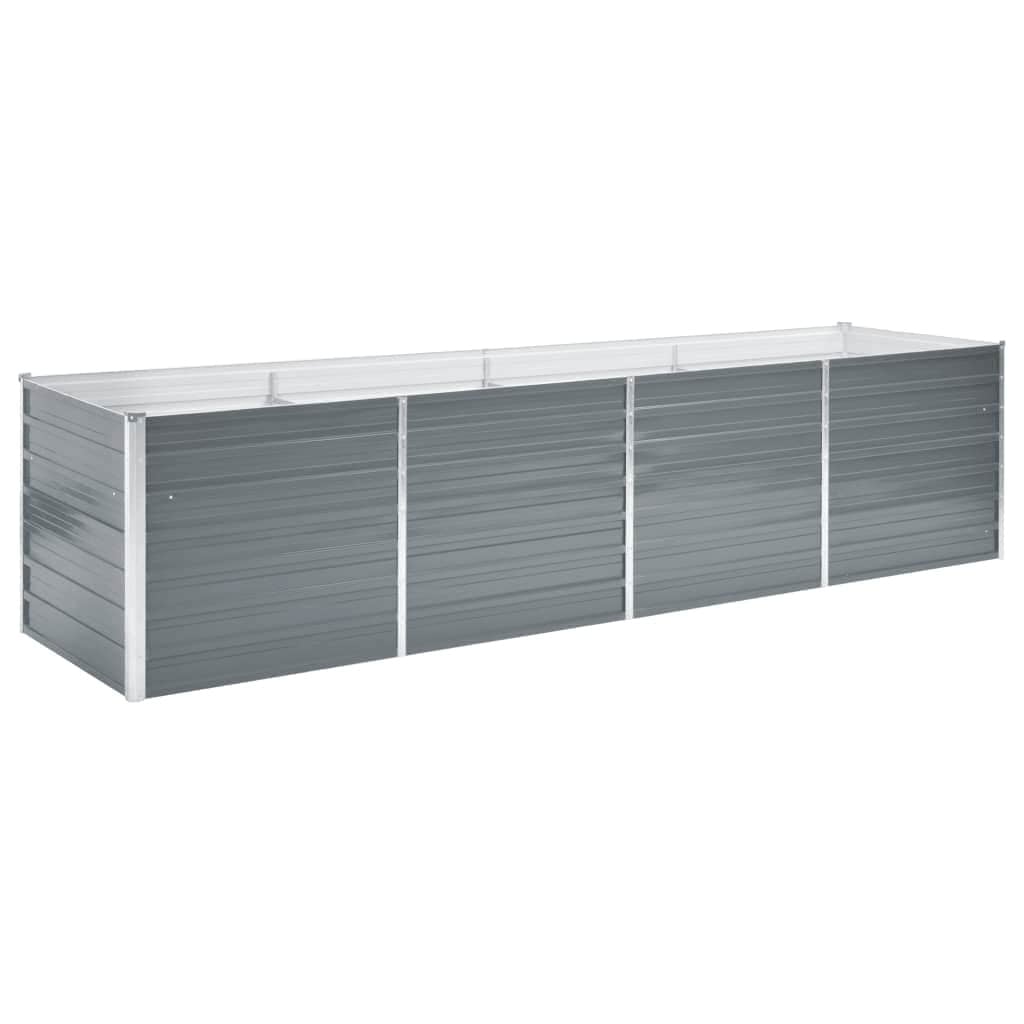 Vidaxl Großes Hochbeet aus verzinktem Stahl 320x80x77 cm, Grau - 34% Rabatt