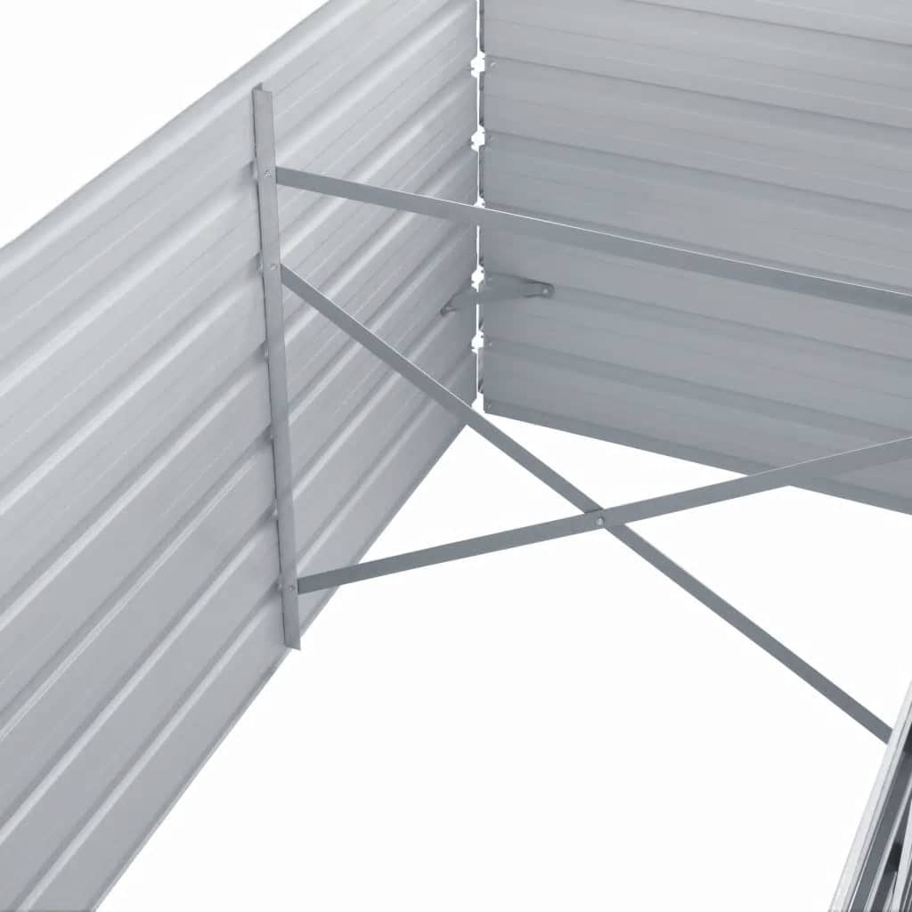 Vidaxl Großes Hochbeet aus verzinktem Stahl 320x80x77 cm, Grau - 34% Rabatt