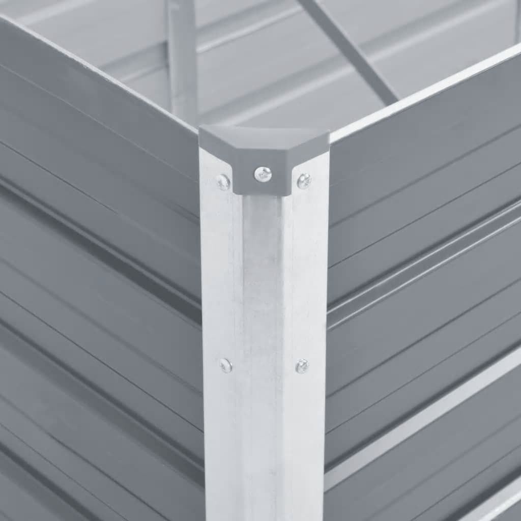 Vidaxl Großes Hochbeet aus verzinktem Stahl 320x80x77 cm, Grau - 34% Rabatt