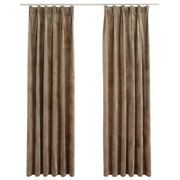 Vidaxl Samt-Verdunkelungsvorhänge, 140x225 cm, Beige - 33% Rabatt