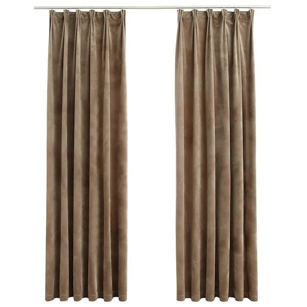 Vidaxl Samt-Verdunkelungsvorhänge, 140x225 cm, Beige - 33% Rabatt