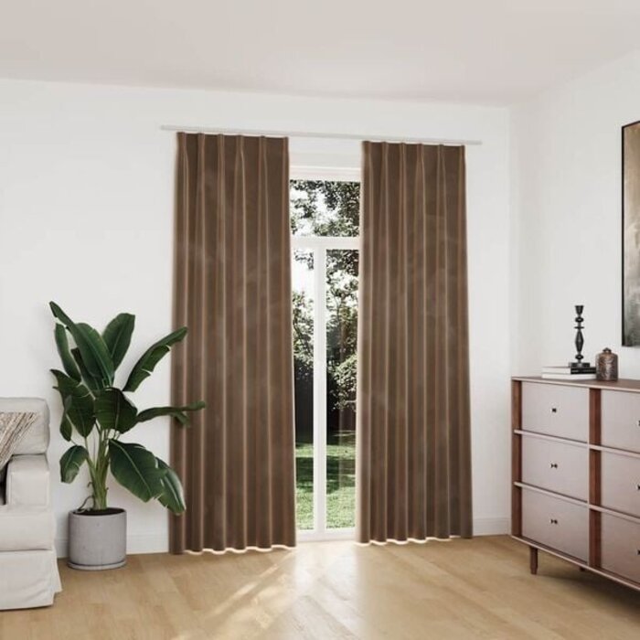 Vidaxl Samt-Verdunkelungsvorhänge, 140x225 cm, Beige - 33% Rabatt