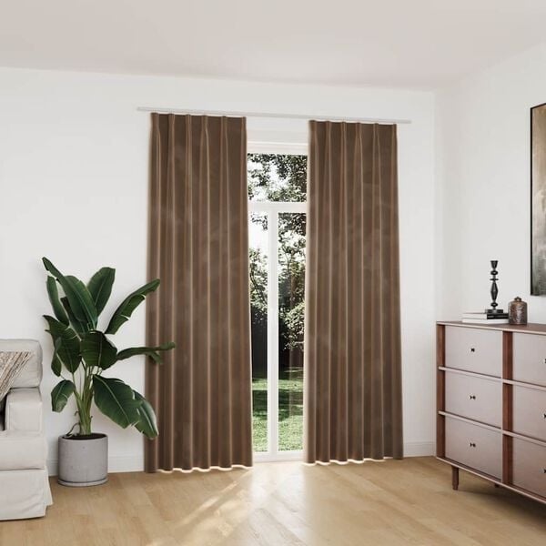 Vidaxl Samt-Verdunkelungsvorhänge, 140x225 cm, Beige - 33% Rabatt