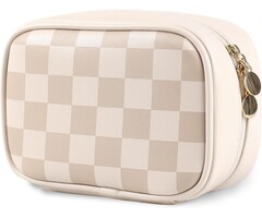 Karierte Kosmetiktasche Rosa 19x14x8cm - 42% Rabatt
