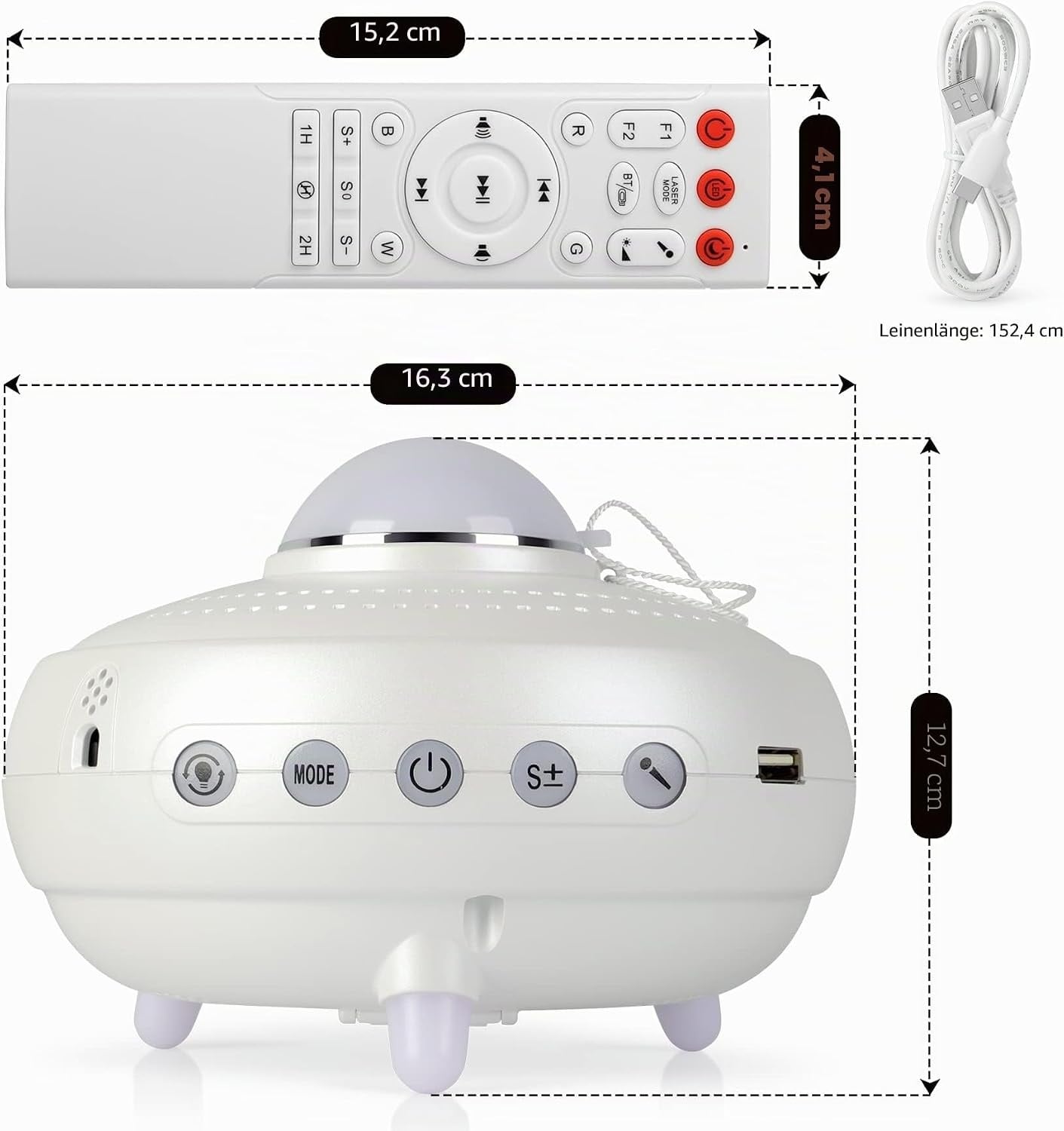Galaxie-Projektor für Kinder - 28% Rabatt - Mit Bluetooth & 22 Motiven