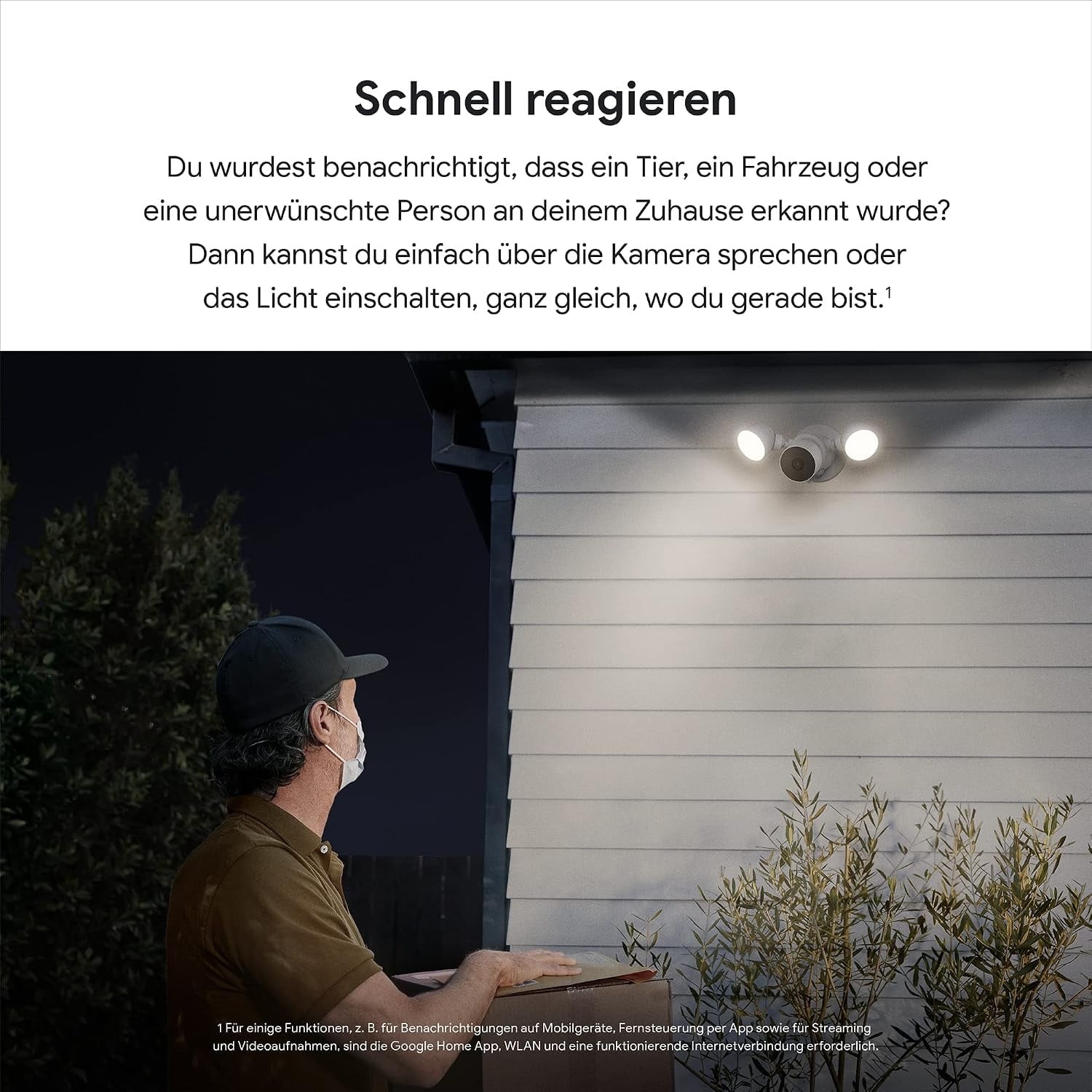 WLAN-Überwachungskamera mit Flutlicht 1080p HDR - 35% Rabatt