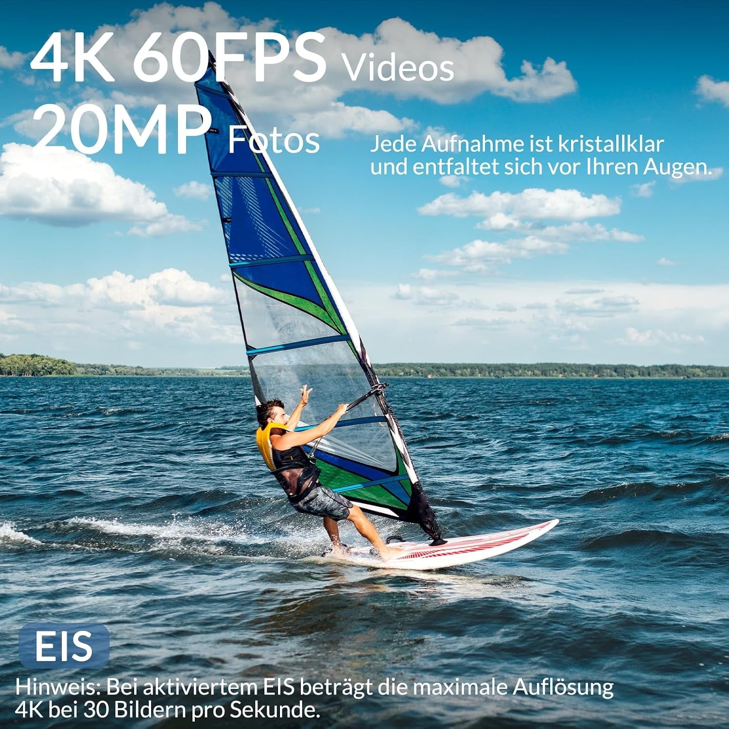 4K Action-Kamera 60fps Wasserdicht Jet Black - 28% Rabatt
