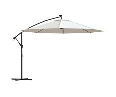 Vidaxl Ampelschirm mit LED 350cm Sand - 52% Rabatt