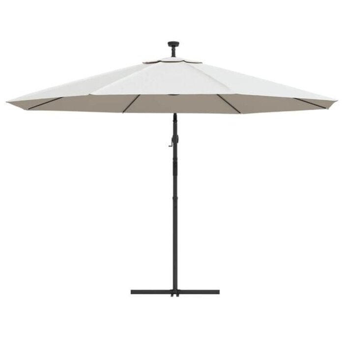 Vidaxl Ampelschirm 350 cm Sand mit LED & Kurbel - 35% Rabatt
