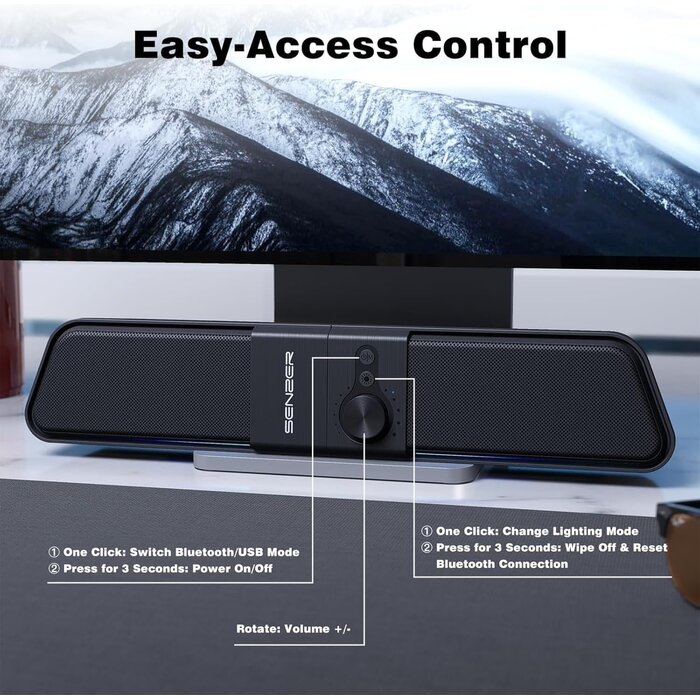 Gaming Soundbar für PC & Laptop - 2-in-1 Design - 31% Rabatt
