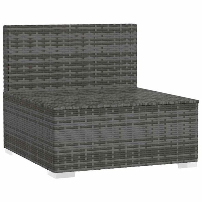 Vidaxl Garten-Mittelsofa aus Polyrattan Grau - 34% Rabatt