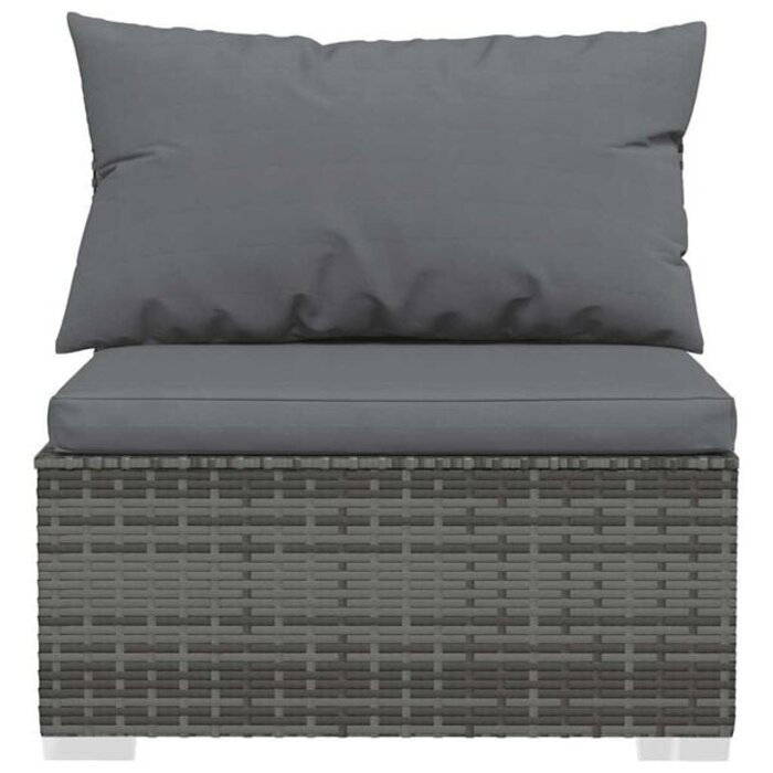 Vidaxl Garten-Mittelsofa aus Polyrattan Grau - 34% Rabatt