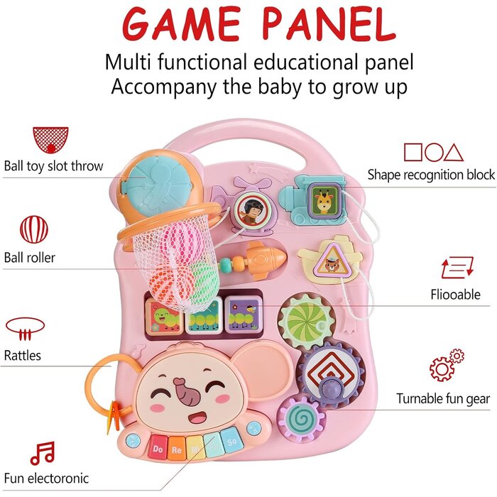 2-in-1 Baby-Lauflernwagen & Spieltisch in Rosa - 33% Rabatt