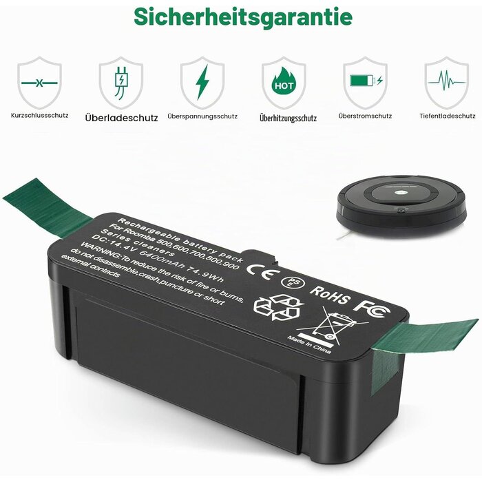 Ersatzakku für Saugroboter 14,4V 6400mAh - 32% Rabatt
