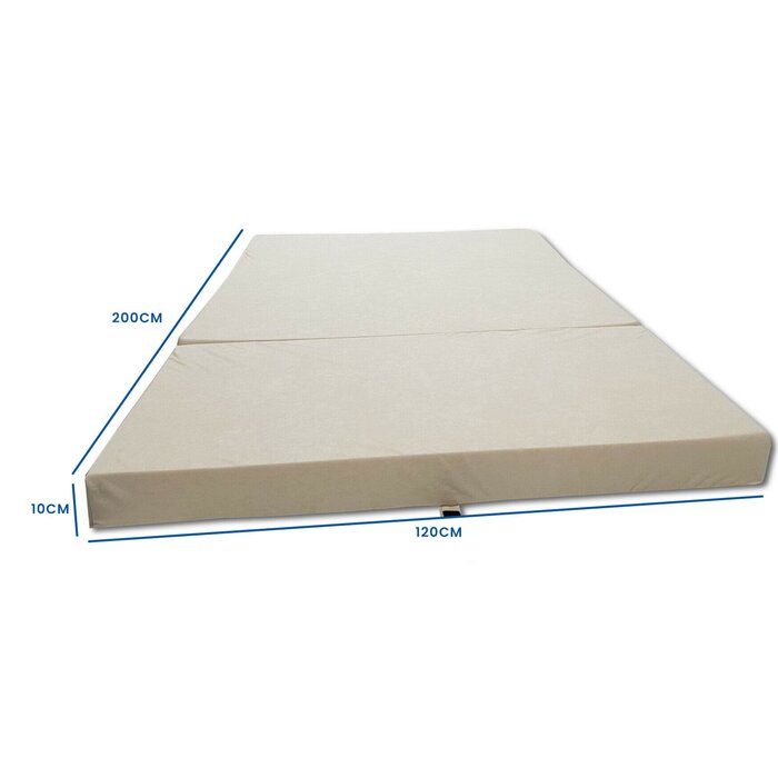 Faltmatratze 120x200x10 cm, Schaumstoff, creme - 25% Rabatt