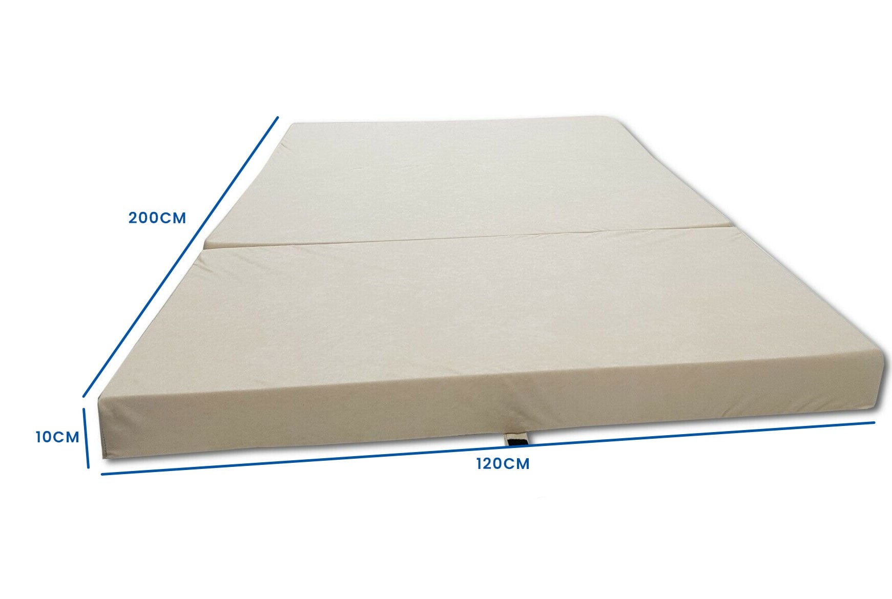 Faltmatratze 120x200x10 cm, Schaumstoff, creme - 25% Rabatt