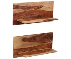 Vidaxl Wandregal-Set 2-teilig Akazienholz - 51% Rabatt