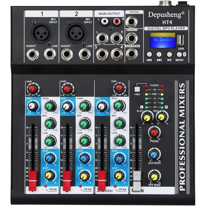 4-Kanal Audio-Mischpult mit USB & Bluetooth - 34% Rabatt
