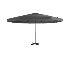 Vidaxl Luxus Ampelschirm 500 cm Anthrazit - Aluminiummast - 41% Rabatt