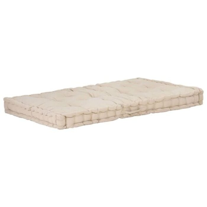 Palettenkissen 120x80x10 cm Baumwolle beige - 35% Rabatt