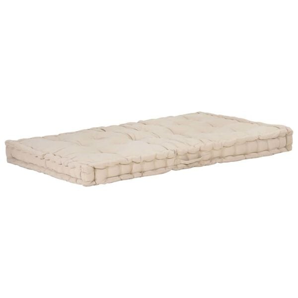 Palettenkissen 120x80x10 cm Baumwolle beige - 35% Rabatt