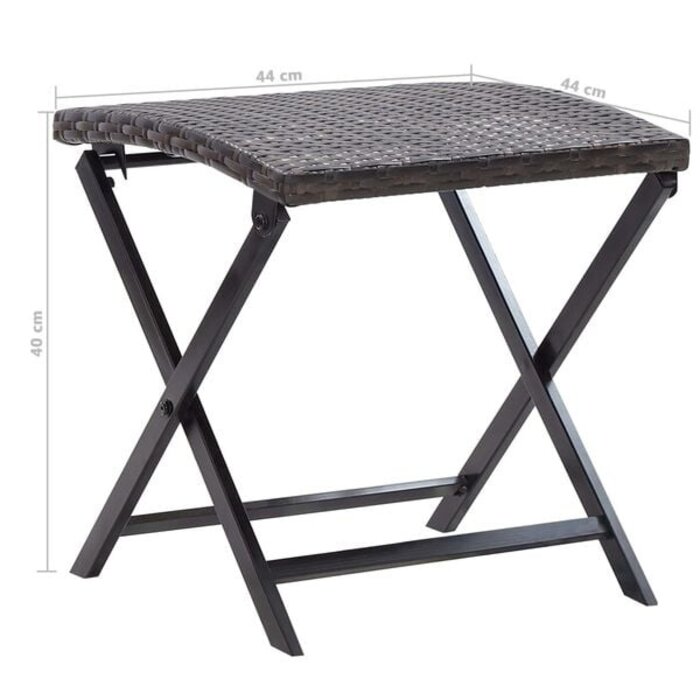 Klapphocker aus Poly-Rattan Braun - 33% Rabatt - 44 x 44 x 40 cm