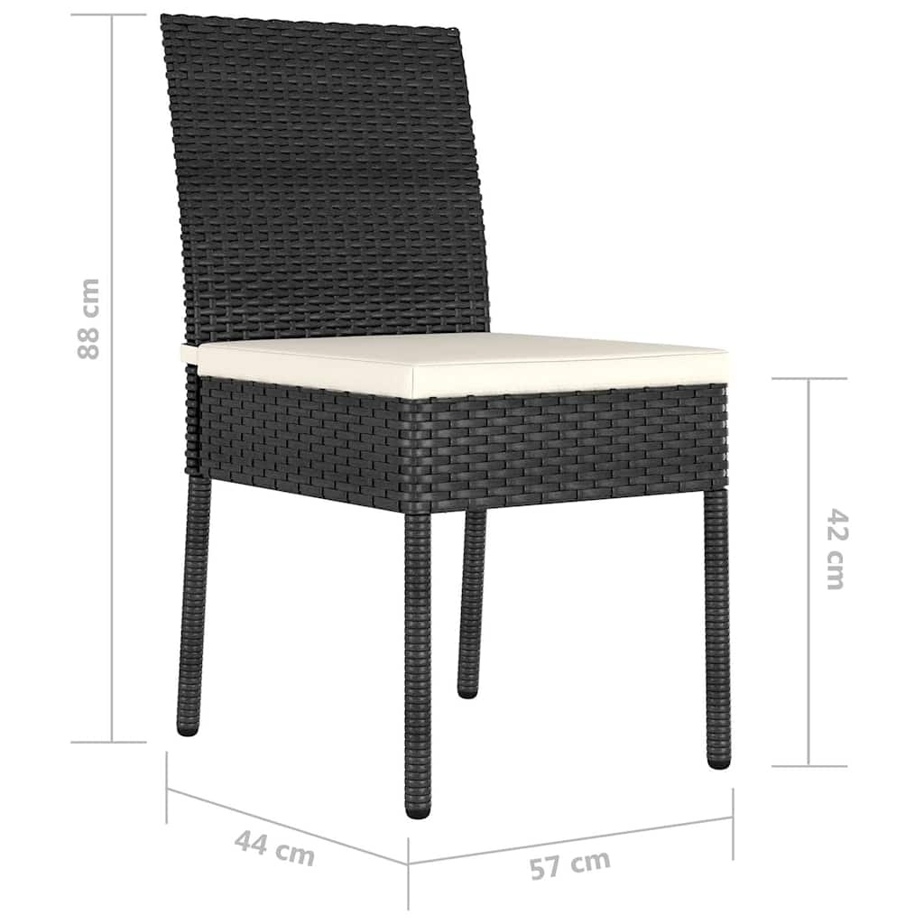 2er-Set Gartenstühle aus Poly-Rattan Schwarz - 34% Rabatt - Ausgepackt