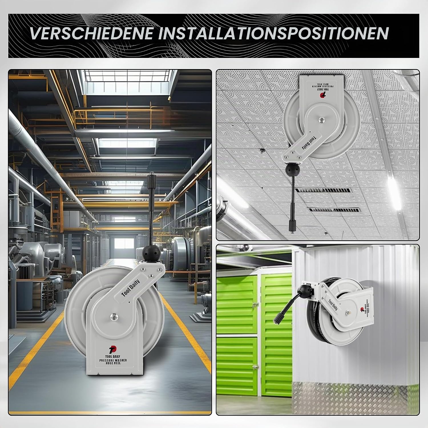 Profi Hochdruckreiniger Schlauchaufroller 18m, 250 bar - 35% Rabatt