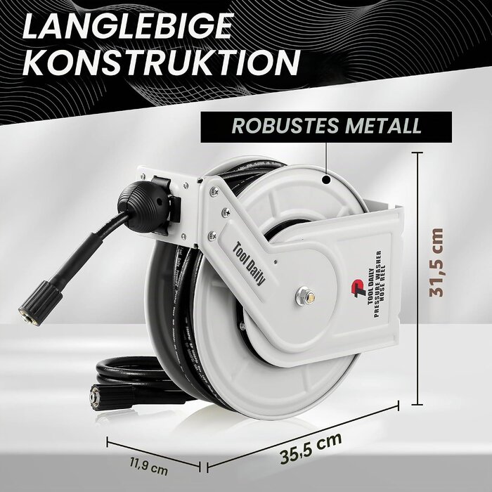 Profi Hochdruckreiniger Schlauchaufroller 18m, 250 bar - 35% Rabatt