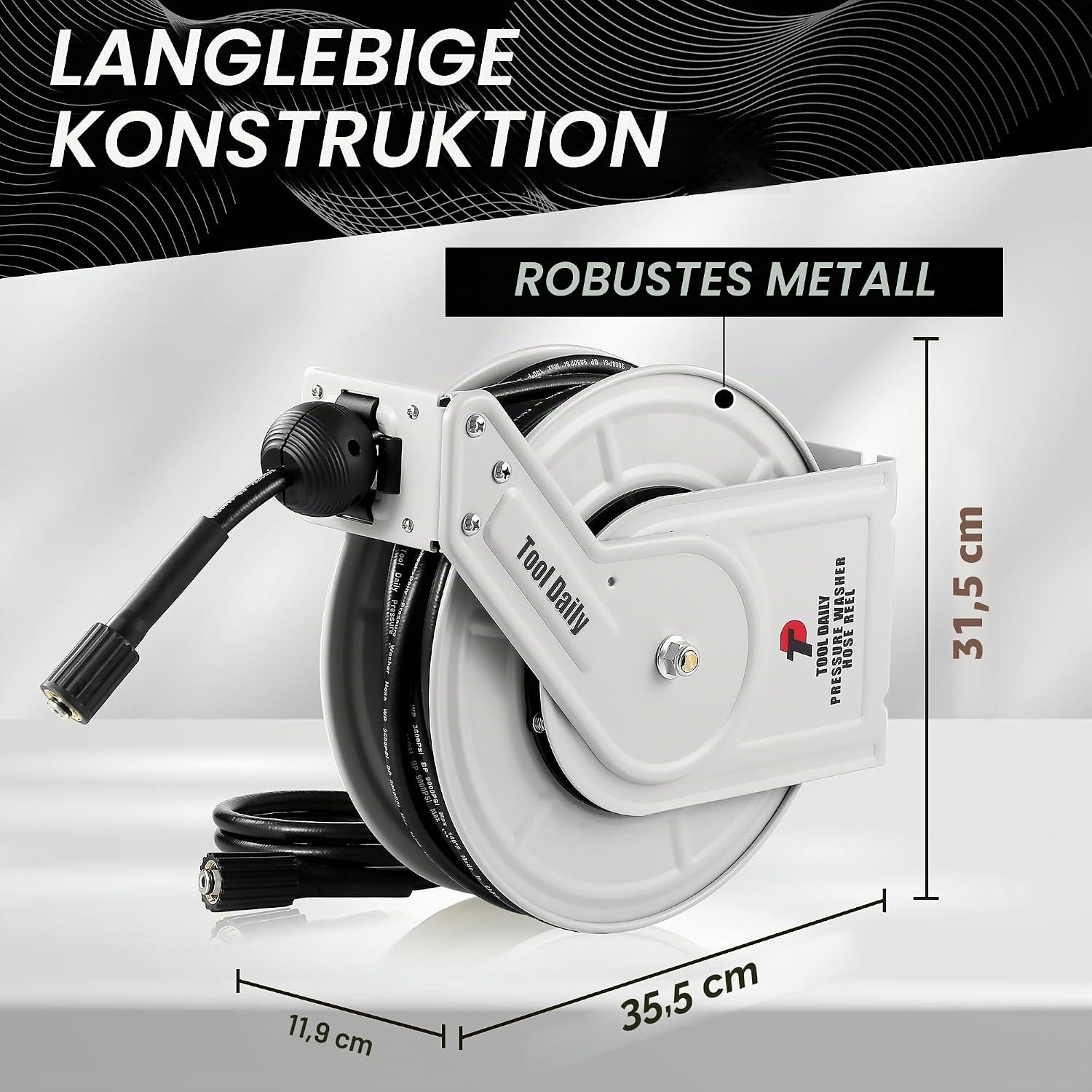 Profi Hochdruckreiniger Schlauchaufroller 18m, 250 bar - 35% Rabatt
