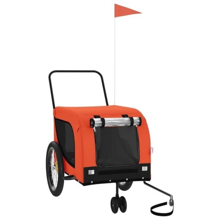 Hundefahrradanhänger orange/schwarz - 34% Rabatt
